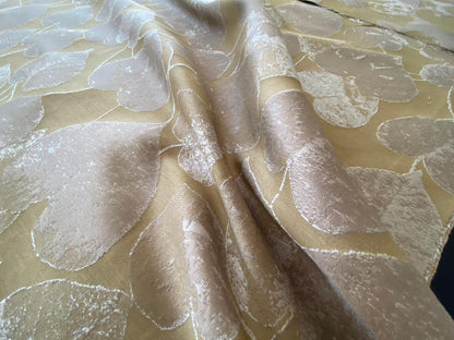Lee Jofa Mulberry Home Lime Leaves Gold Silk Brocade MSRP USD 290/Y