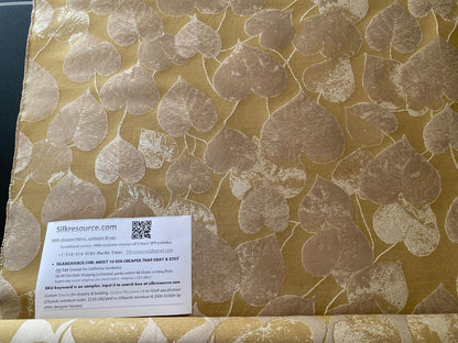 Lee Jofa Mulberry Home Lime Leaves Gold Silk Brocade MSRP USD 290/Y
