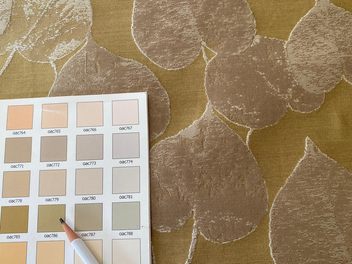 Lee Jofa Mulberry Home Lime Leaves Gold Silk Brocade MSRP USD 290/Y