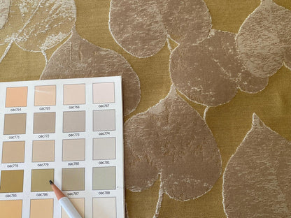 Lee Jofa Mulberry Home Lime Leaves Gold Silk Brocade MSRP USD 290/Y