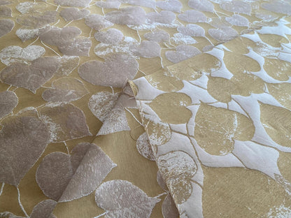 Lee Jofa Mulberry Home Lime Leaves Gold Silk Brocade MSRP USD 290/Y