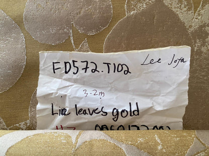 Lee Jofa Mulberry Home Lime Leaves Gold Silk Brocade MSRP USD 290/Y