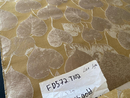 Lee Jofa Mulberry Home Lime Leaves Gold Silk Brocade MSRP USD 290/Y