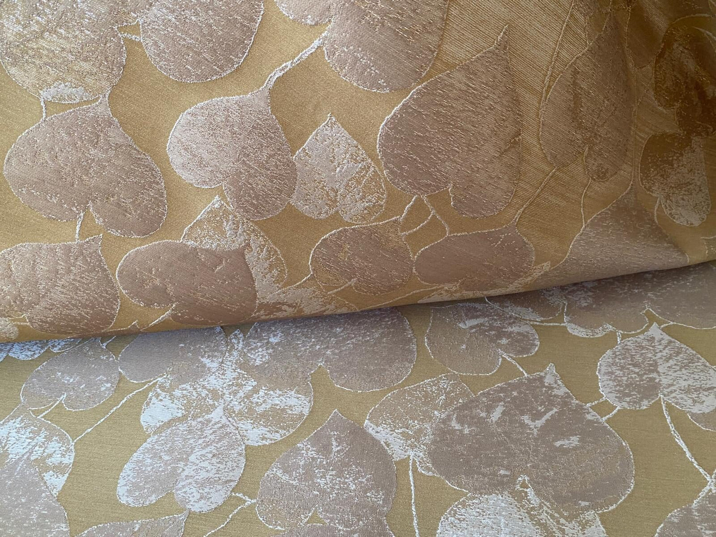 Lee Jofa Mulberry Home Lime Leaves Gold Silk Brocade MSRP USD 290/Y