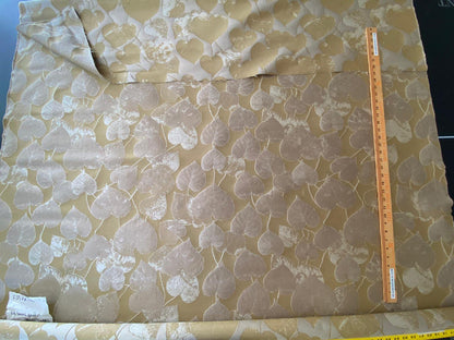Lee Jofa Mulberry Home Lime Leaves Gold Silk Brocade MSRP USD 290/Y