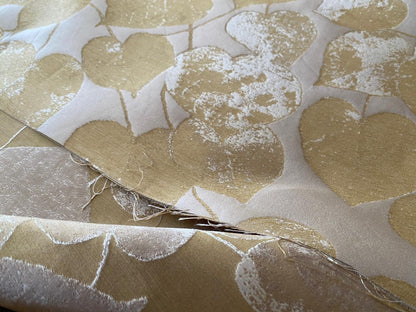 Lee Jofa Mulberry Home Lime Leaves Gold Silk Brocade MSRP USD 290/Y