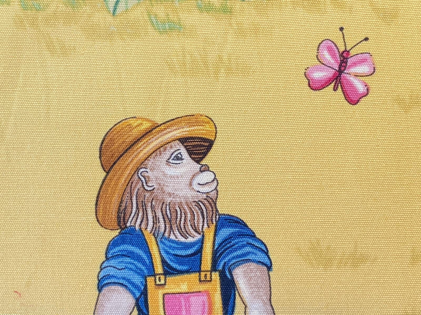 Scalamandre Giardinieri Multi Yellow Monkey Gardening Print MSRP USD 320/Y