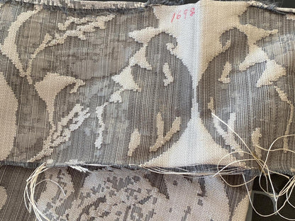 Stroheim &amp; Romann Luxurious 100% Silk Renaissance Medallion Fleur De Lis Damask Silver White Pewter MSRP USD300+/Y