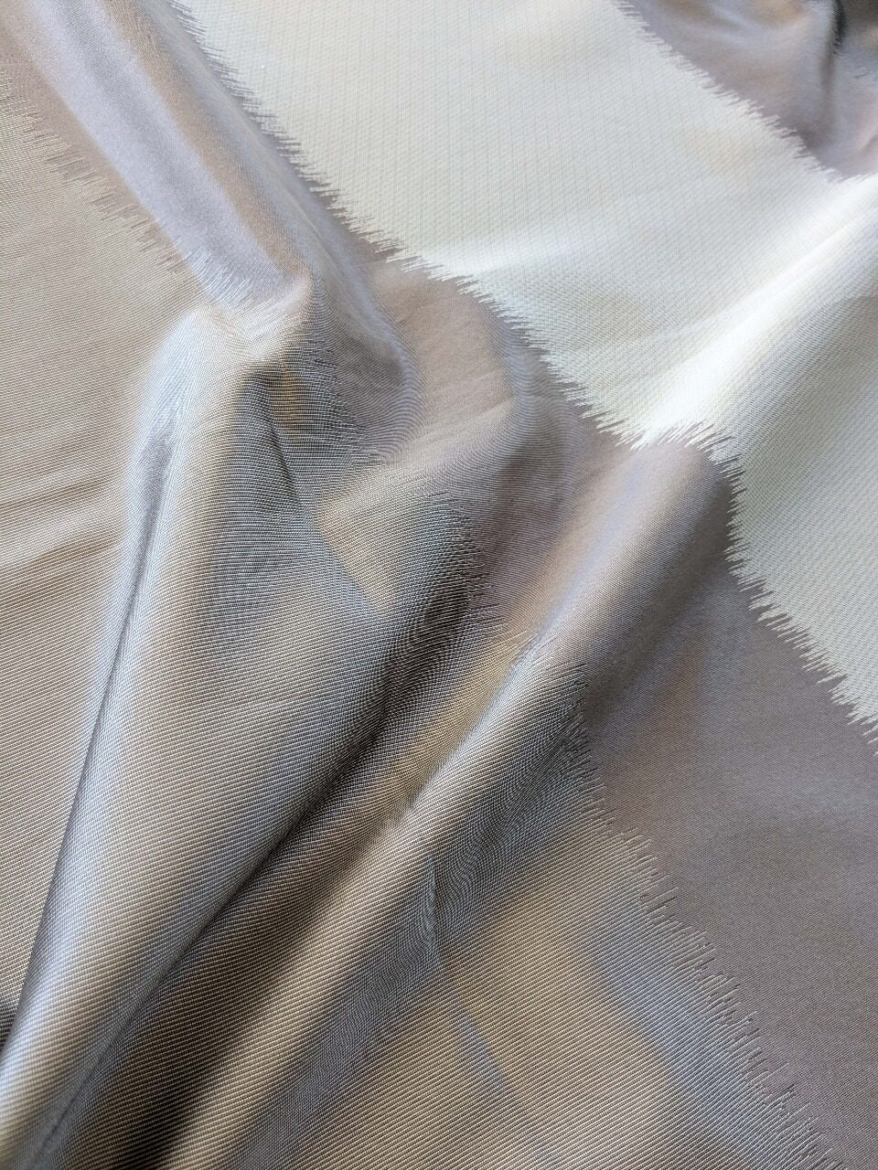 8 EV38 Scalamandre Aldeco Bradley Gray Weave Jacquard Graphic Stripe 27" x 55.5 inches