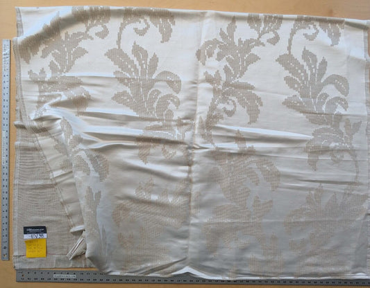 10 EV38 Lelievre Scalamandre Asuka Jacquards / Wovens Cream White Abstract Botanical 2.2y x 56"wide MSRP USD 688/Y