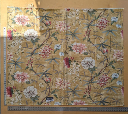 18 EV38 Scalamandre Lelievre  Printemps De Chine Yellow Floral Tree Foliage Botanical 1.2y