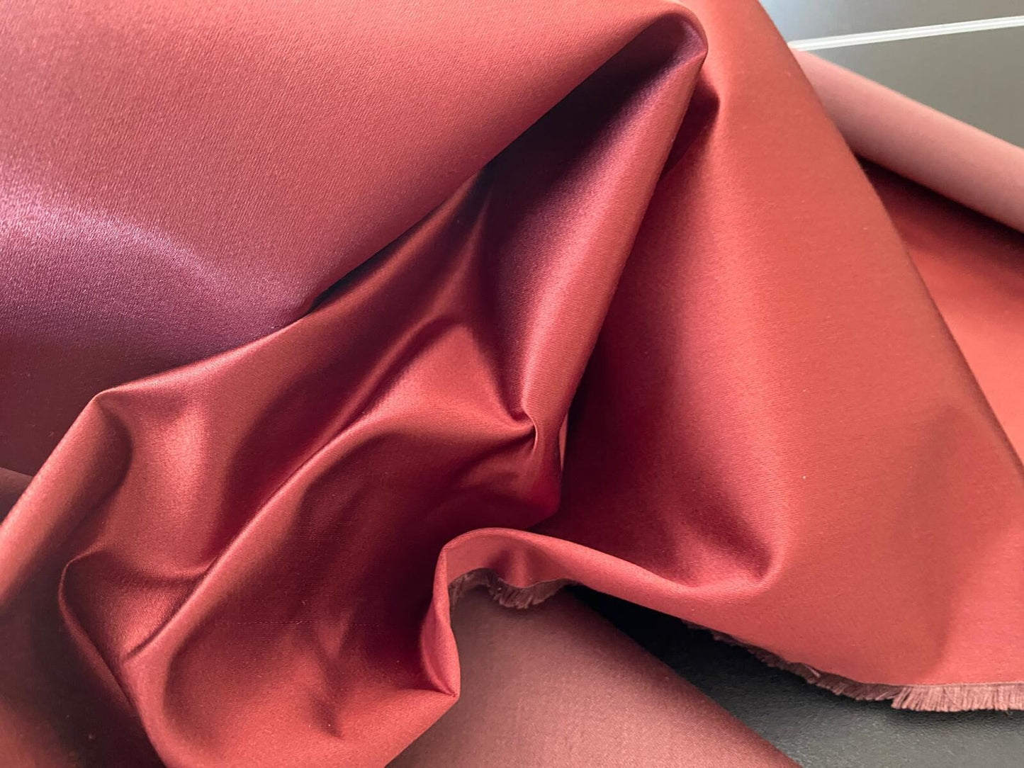 By Yd Brunschwig &amp; Fils Georges Satin Silk "radicchio" Deep Red MSRP USD 470/Y