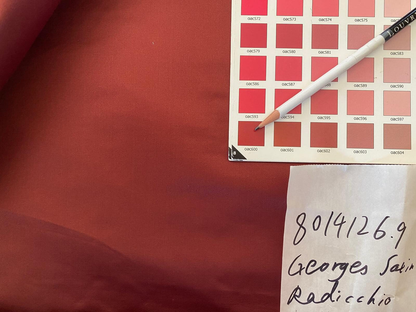 By Yd Brunschwig &amp; Fils Georges Satin Silk "radicchio" Deep Red MSRP USD 470/Y