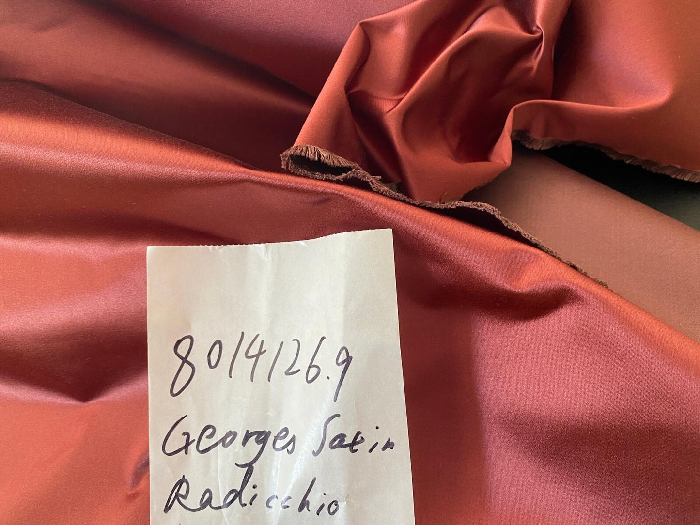 By Yd Brunschwig &amp; Fils Georges Satin Silk "radicchio" Deep Red MSRP USD 470/Y