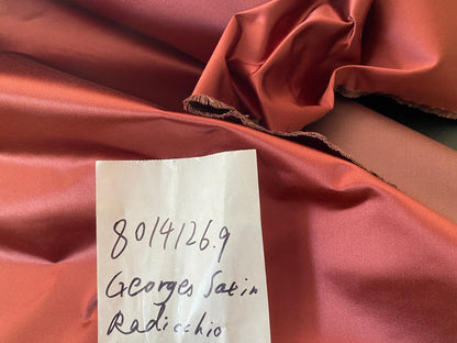 By Yd Brunschwig &amp; Fils Georges Satin Silk "radicchio" Deep Red MSRP USD 470/Y