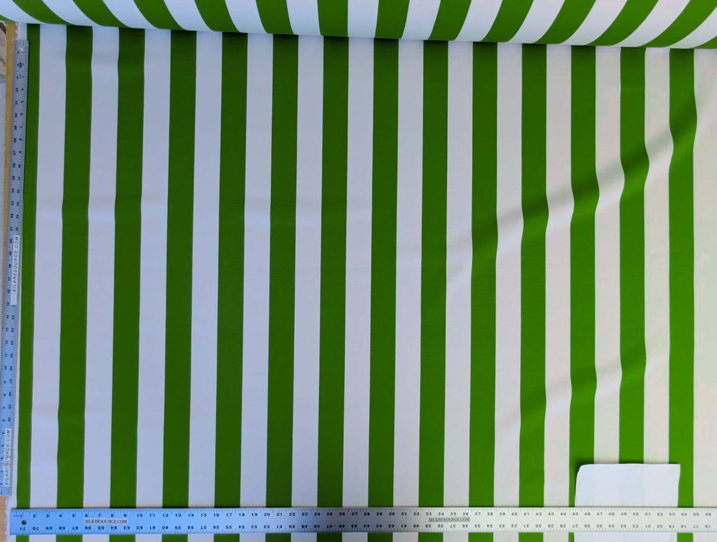 Scalamandre " Barbados Lime &amp; Off White Outdoor Tropical Wide Stripe MSRP USD 138/Y  Old World Weavers"