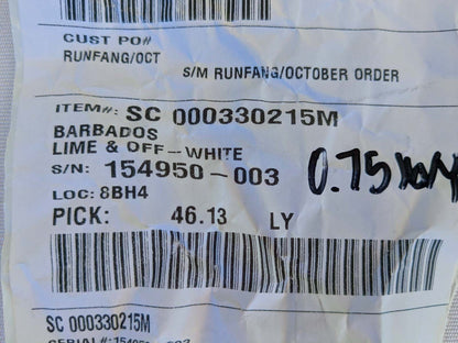 Scalamandre " Barbados Lime &amp; Off White Outdoor Tropical Wide Stripe MSRP USD 138/Y  Old World Weavers"