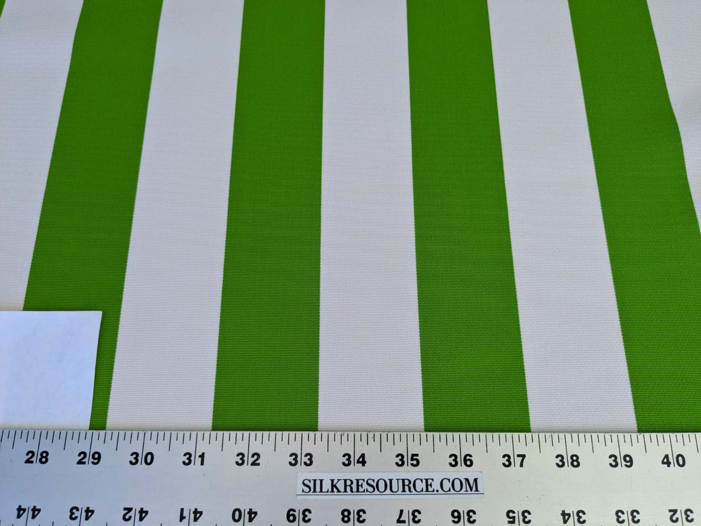 Scalamandre " Barbados Lime &amp; Off White Outdoor Tropical Wide Stripe MSRP USD 138/Y  Old World Weavers"