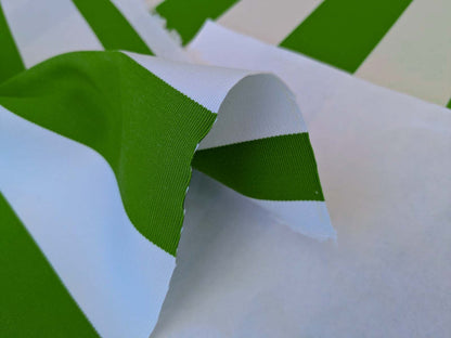 Scalamandre " Barbados Lime &amp; Off White Outdoor Tropical Wide Stripe MSRP USD 138/Y  Old World Weavers"