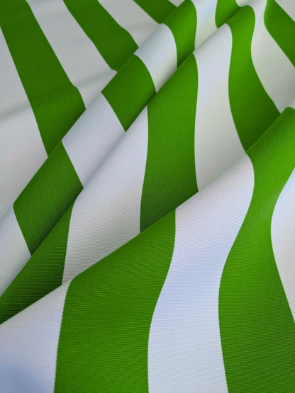 Scalamandre " Barbados Lime &amp; Off White Outdoor Tropical Wide Stripe MSRP USD 138/Y  Old World Weavers"