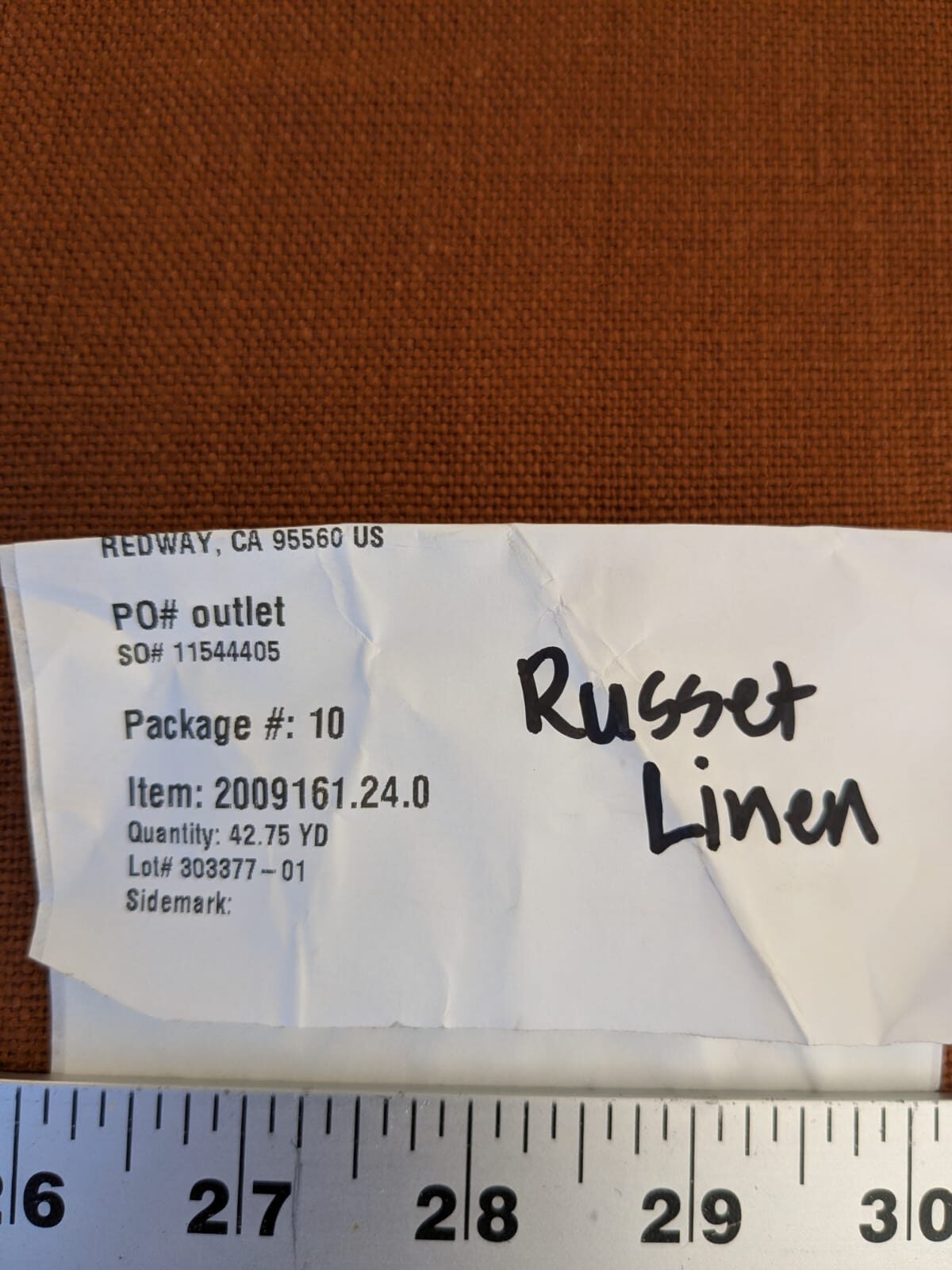 By Yard Lee Jofa Linen Luxe Russet Brown Rust Super Heavy! Belgium MSRP USD113/Y