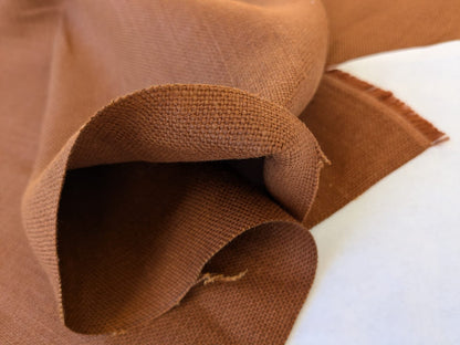 By Yard Lee Jofa Linen Luxe Russet Brown Rust Super Heavy! Belgium MSRP USD113/Y