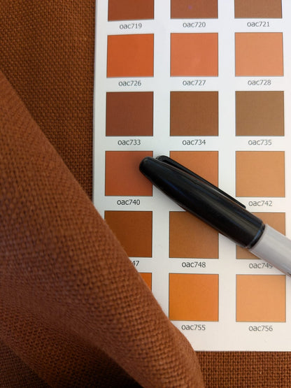 By Yard Lee Jofa Linen Luxe Russet Brown Rust Super Heavy! Belgium MSRP USD113/Y