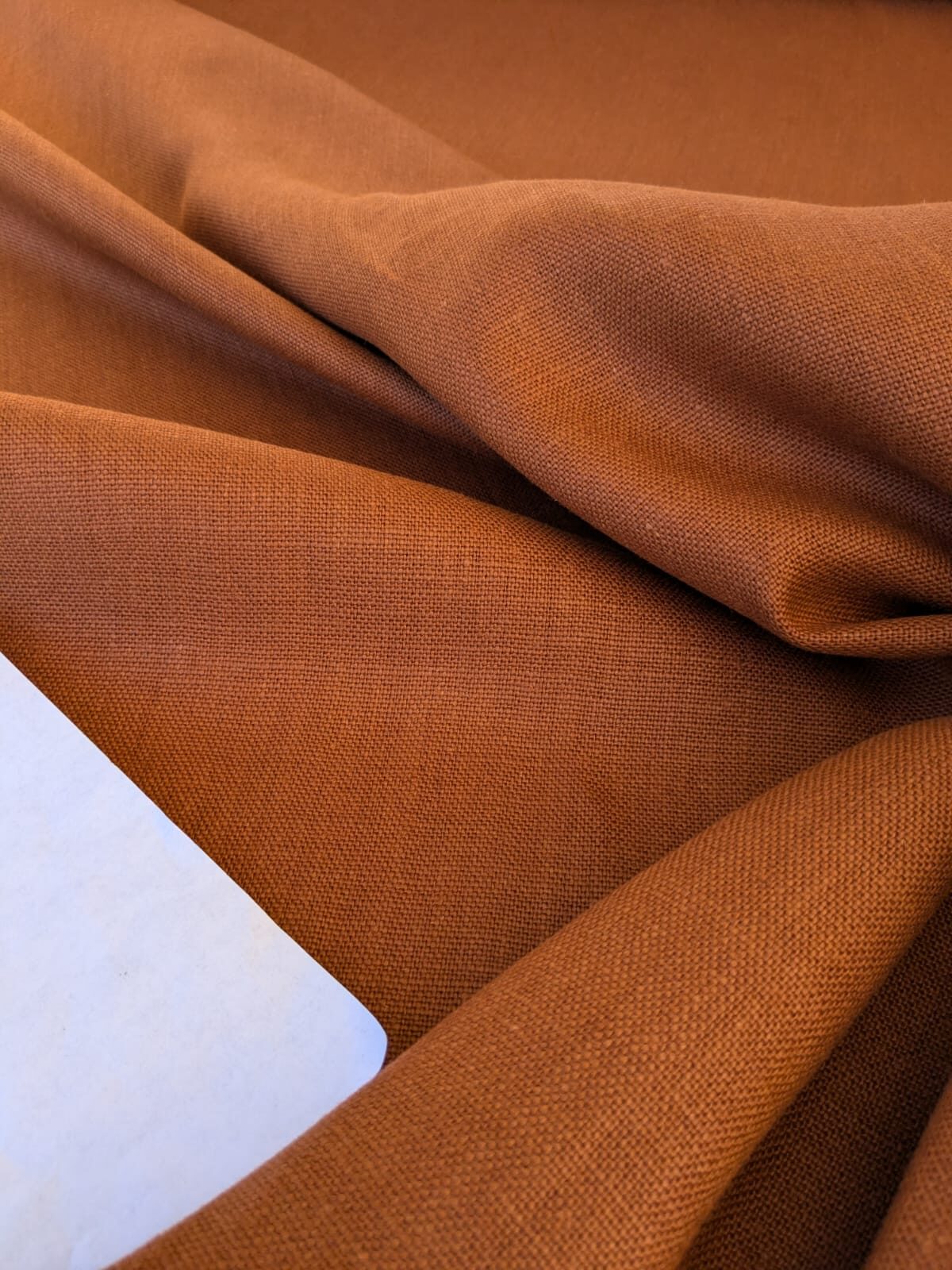 By Yard Lee Jofa Linen Luxe Russet Brown Rust Super Heavy! Belgium MSRP USD113/Y
