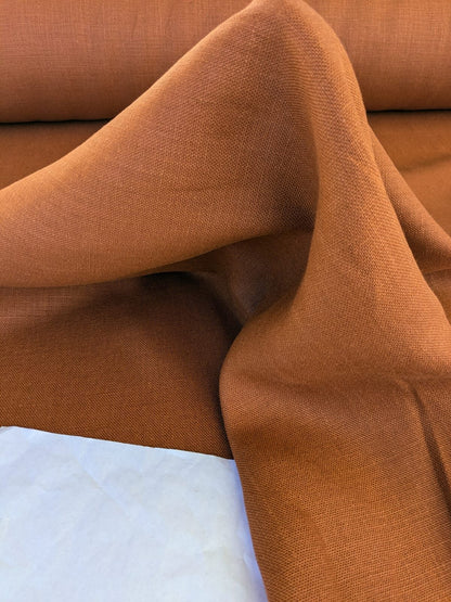 By Yard Lee Jofa Linen Luxe Russet Brown Rust Super Heavy! Belgium MSRP USD113/Y