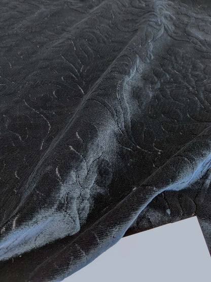 By yard Palazzo Grassi Silk Cut Velvet 100% Silk Pile Renaissance Damask Midnight Blue Pure Lux MSRP USD1000+/Y
