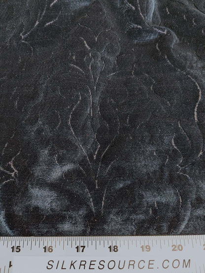 By yard Palazzo Grassi Silk Cut Velvet 100% Silk Pile Renaissance Damask Midnight Blue Pure Lux MSRP USD1000+/Y