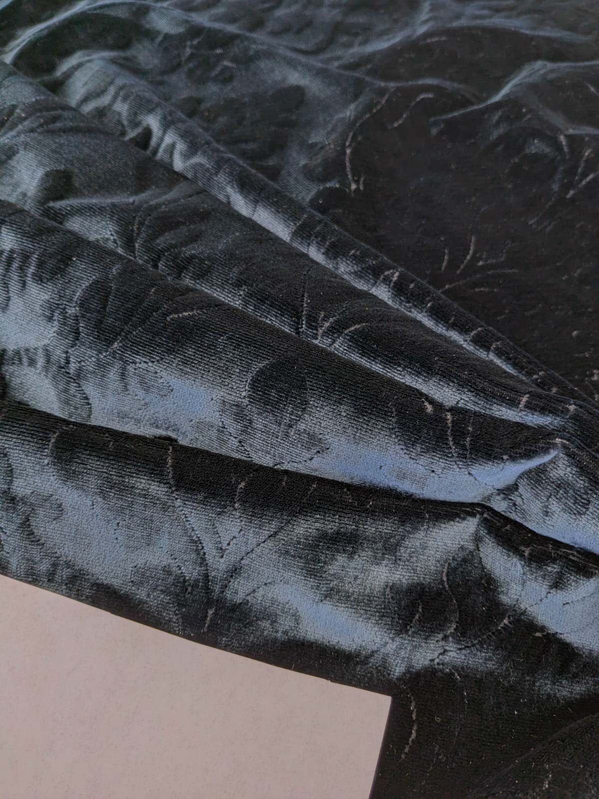 By yard Palazzo Grassi Silk Cut Velvet 100% Silk Pile Renaissance Damask Midnight Blue Pure Lux MSRP USD1000+/Y