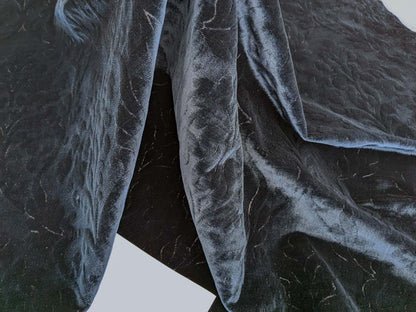 By yard Palazzo Grassi Silk Cut Velvet 100% Silk Pile Renaissance Damask Midnight Blue Pure Lux MSRP USD1000+/Y