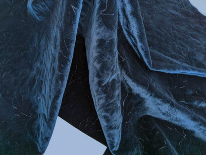 By yard Palazzo Grassi Gaufrage Silk Cut Velvet 100% Silk Pile Renaissance Damask Midnight Blue Pure Lux MSRP USD1000+/Y