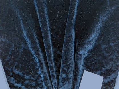 By yard Palazzo Grassi Gaufrage Silk Cut Velvet 100% Silk Pile Renaissance Damask Midnight Blue Pure Lux MSRP USD1000+/Y