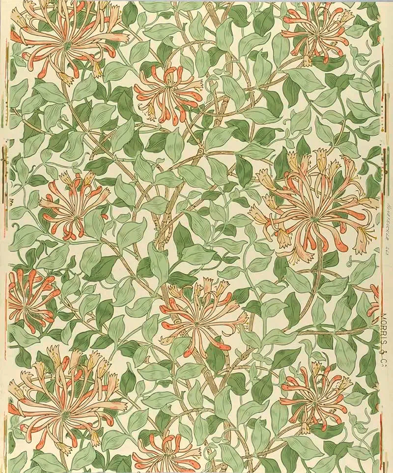 Lee Jofa Jasmine Lampas "Gilt" Honeysuckle Gold Blue Grand Floral Linen Cotton William Morris Inspired MSRP USD 236/Y