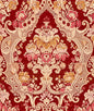 Scalamandre Magnific Red Gold Beige Viscose Cotton Velvet Damask Floral Medallion MSRP USD1,998/y