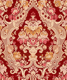 Scalamandre Magnific Red Gold Beige Viscose Cotton Velvet Damask Floral Medallion MSRP USD1,998/y