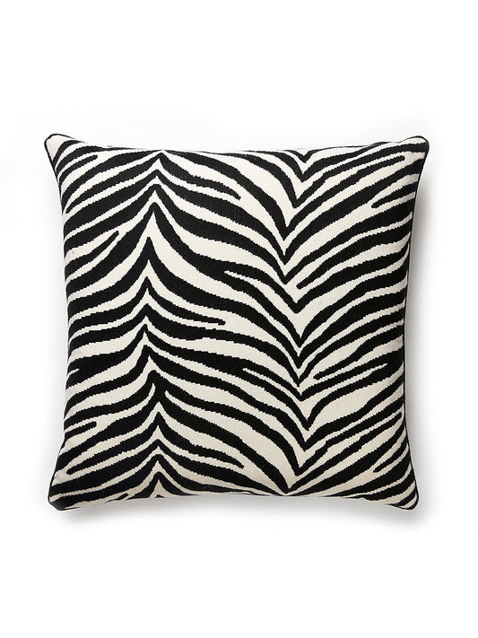 Scalamandre Singita 22 X 22 - Black & White Decorative Pillow