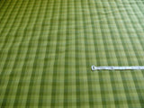 Smart! By Yard Donghia Apple Green Plaid Check Cotton&amp; Viscose Mid-Century MSRP USD 180/yard