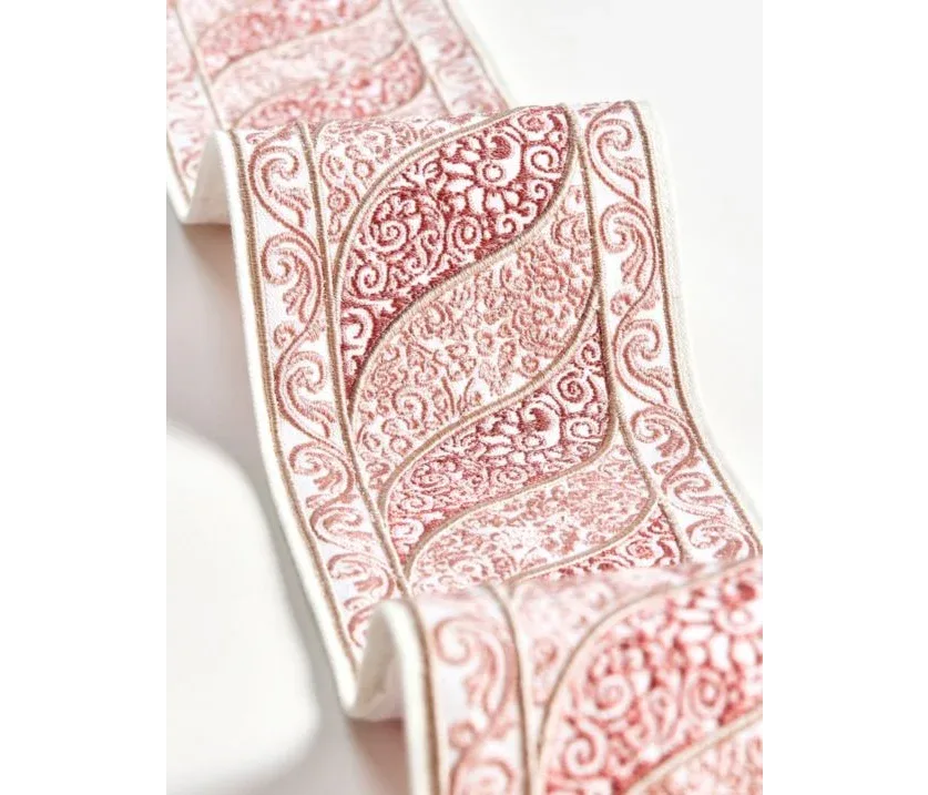 Scalamandre Pillow Case MET Paisley Embroidery  Square Silk Velvet White Pink Plain Solid 22x22 inches MSRP USD 678/y