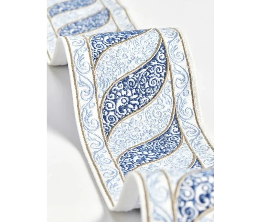 Scalamandre Pillow Case MET Paisley Embroidery  Square Silk Velvet White Blue Plain Solid 22x22 inches MSRP USD 678/y