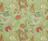 by yard Scalamandre Dragon Tablea Spring Multi Lampas Chinoserie Green MSRP USD 716/y