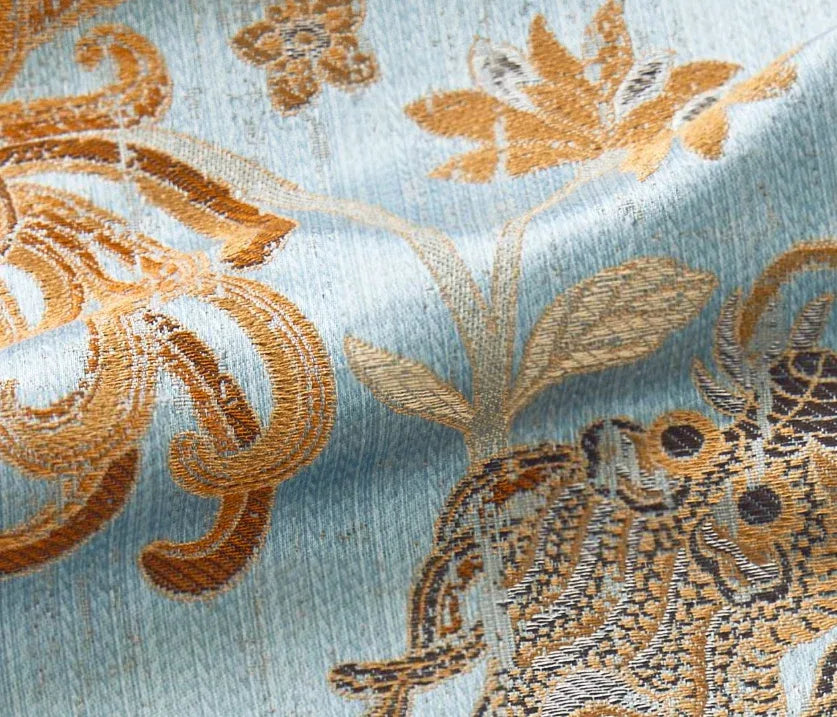 Additional payment Special Order Scalamandre Dragon Tableau, Copper Sky Lampas Chinoserie Blue