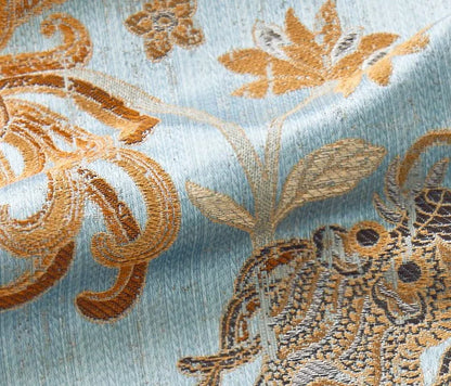 Additional payment Special Order Scalamandre Dragon Tableau, Copper Sky Lampas Chinoserie Blue