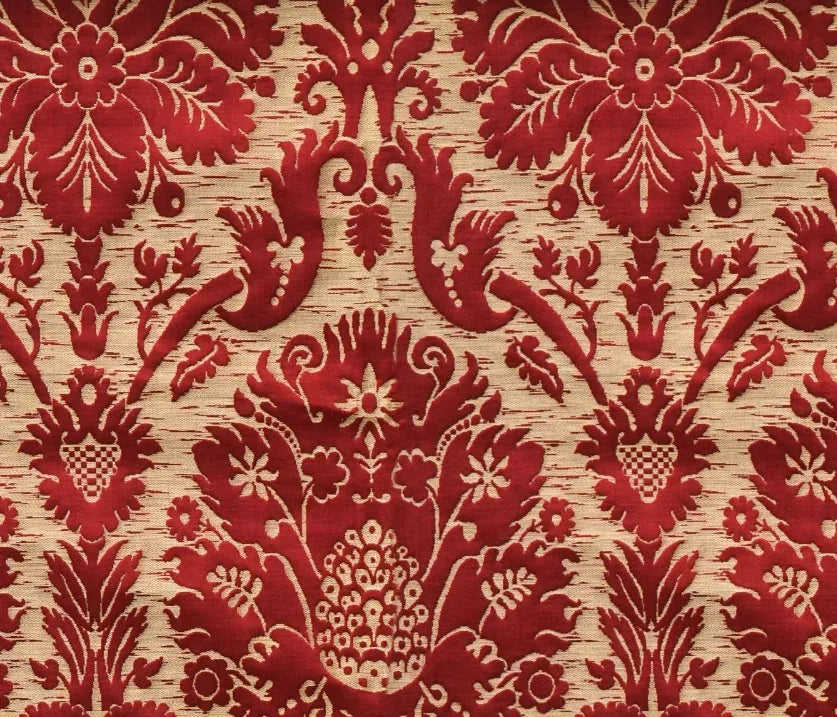 Scalamandre Tassinari and Chatel Cammino Rubis Silk Damask Red MSRP USD1688/y