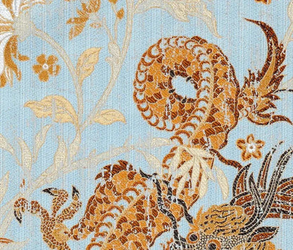 Additional payment Special Order Scalamandre Dragon Tableau, Copper Sky Lampas Chinoserie Blue