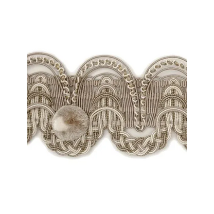By Yd Scalamandre Siecle Gimp Voltaire 100% Silk Braid Trim Patina Beige MSRP USD 1736/Y