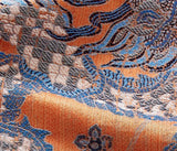 by yard Scalamandre Dragon Tableau Persimmon Blue Lampas Chinoiserie Orange MSRP USD 716/y