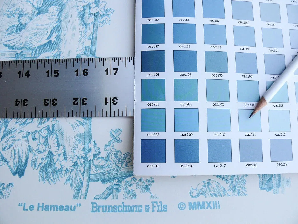 Brunschwig &amp; Fils Le Hameau Toile Aqua Wallpaper MSRP USD 336/Single